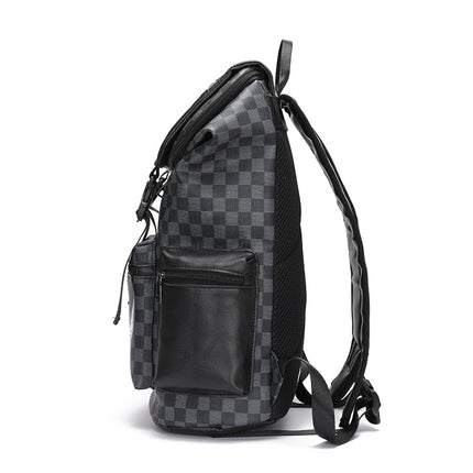 Korean Casual Checkered Printed Large Capacity Backpack