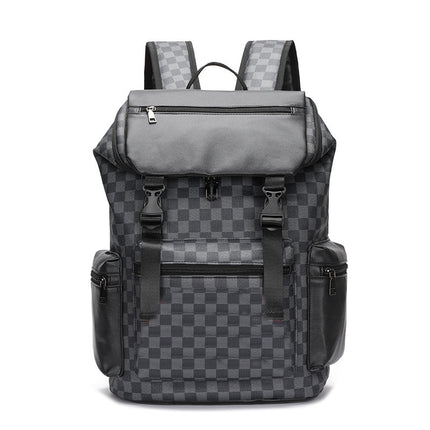 Korean Casual Checkered Printed Large Capacity Backpack