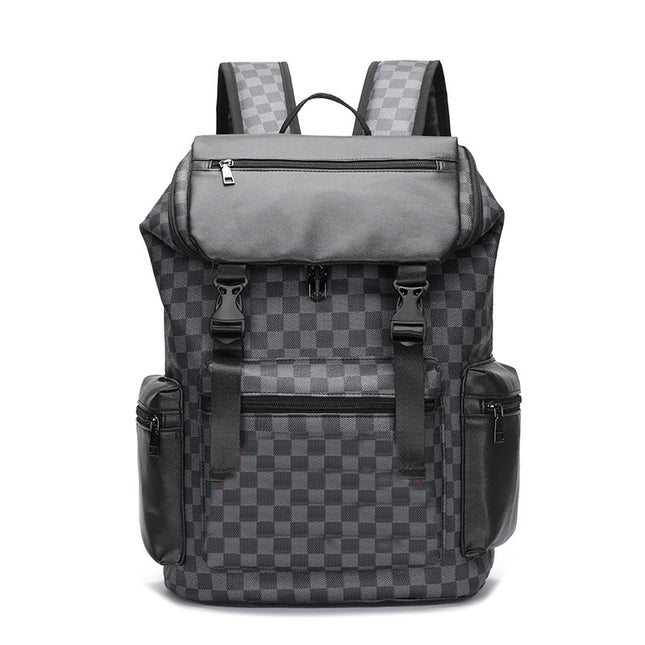 Korean Casual Checkered Printed Large Capacity Backpack