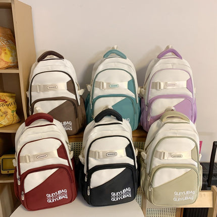 Large Capacity Lightweight Simple Textured Backpack