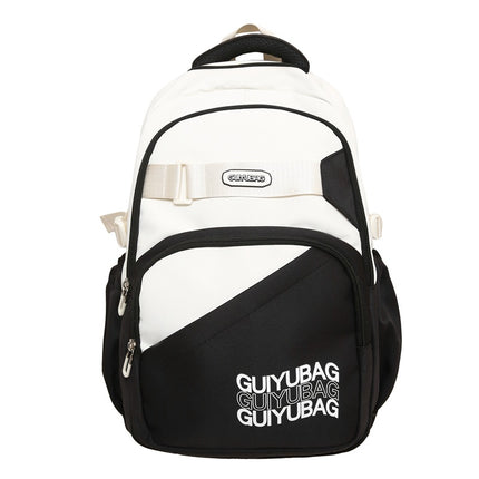 Large Capacity Lightweight Simple Textured Backpack