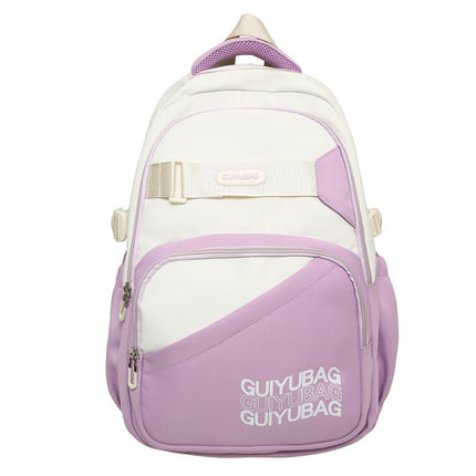 Large Capacity Lightweight Simple Textured Backpack