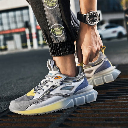 Trendy Men's Lace-up Leather Casual Sneakers